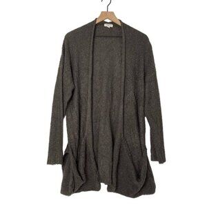 Umgee Gray Oversized Relax Fit Textured Knit Open Cardigan Women's Medium
